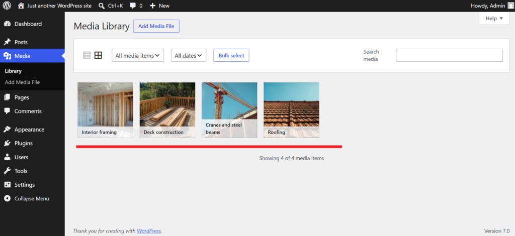 WordPress Media Library