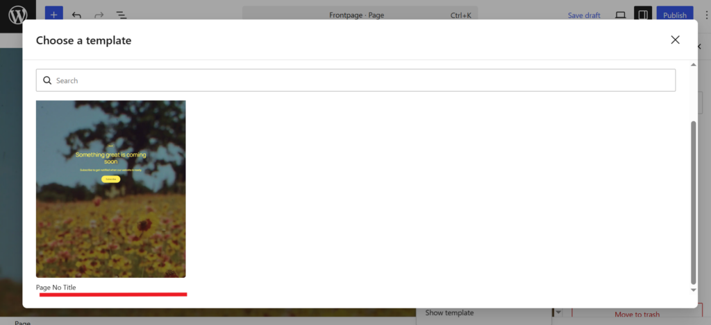 WordPress Choose A Template